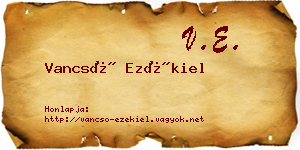 Vancsó Ezékiel névjegykártya